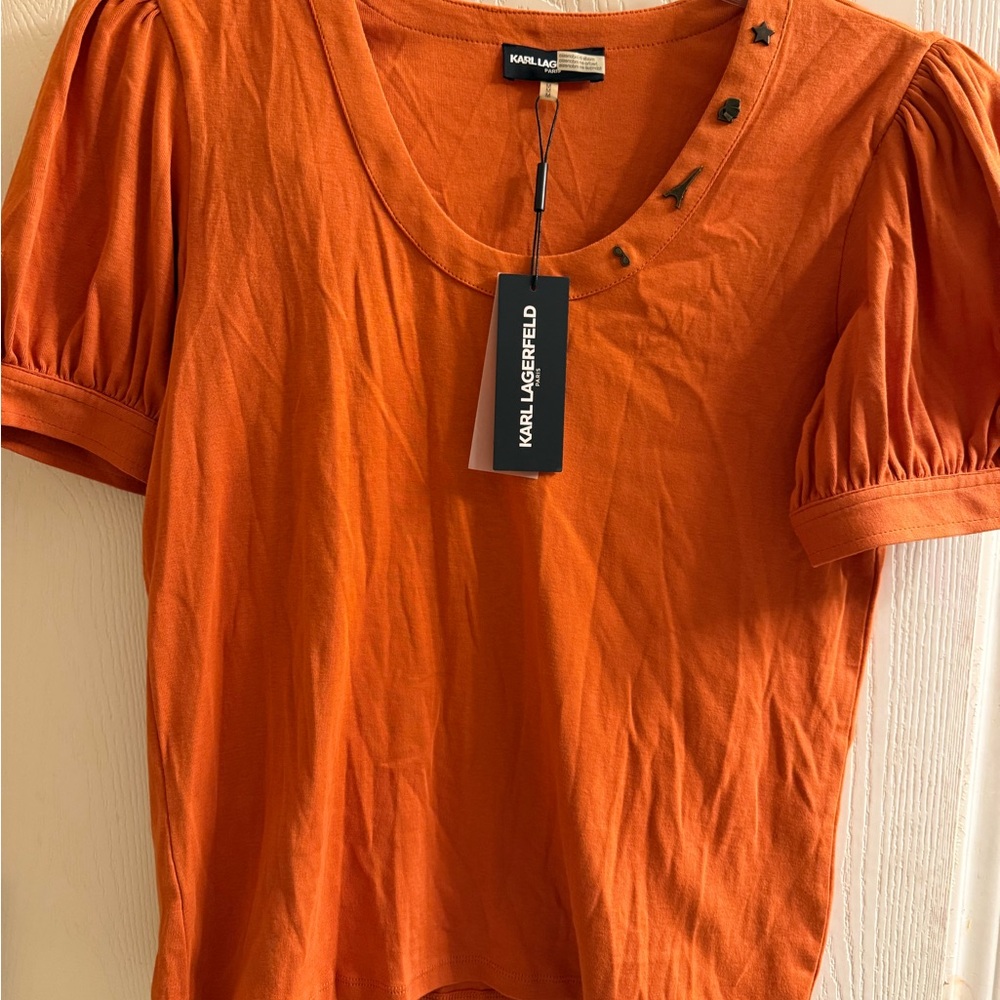 NWT -Karl Lagerfeld Orange Women's Top